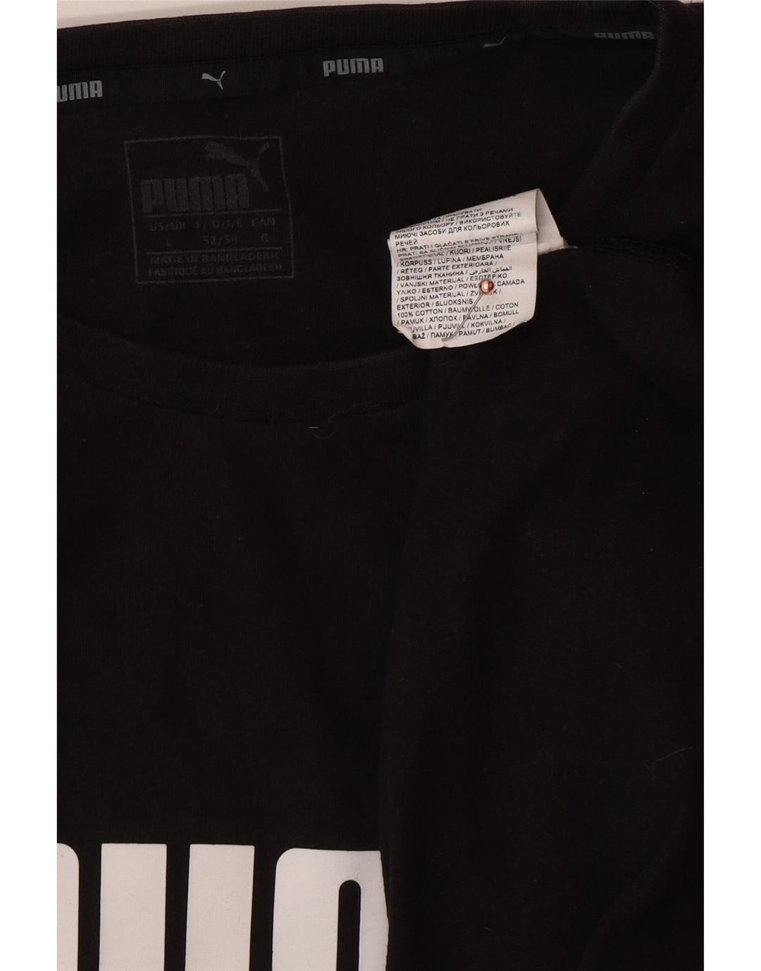 T-shirt grafica PUMA da uomo, taglia grande, in cotone nero