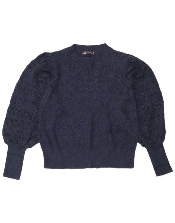 Maglione maglione con scollo a barca da donna Marks & Spencer UK 14 grande blu navy