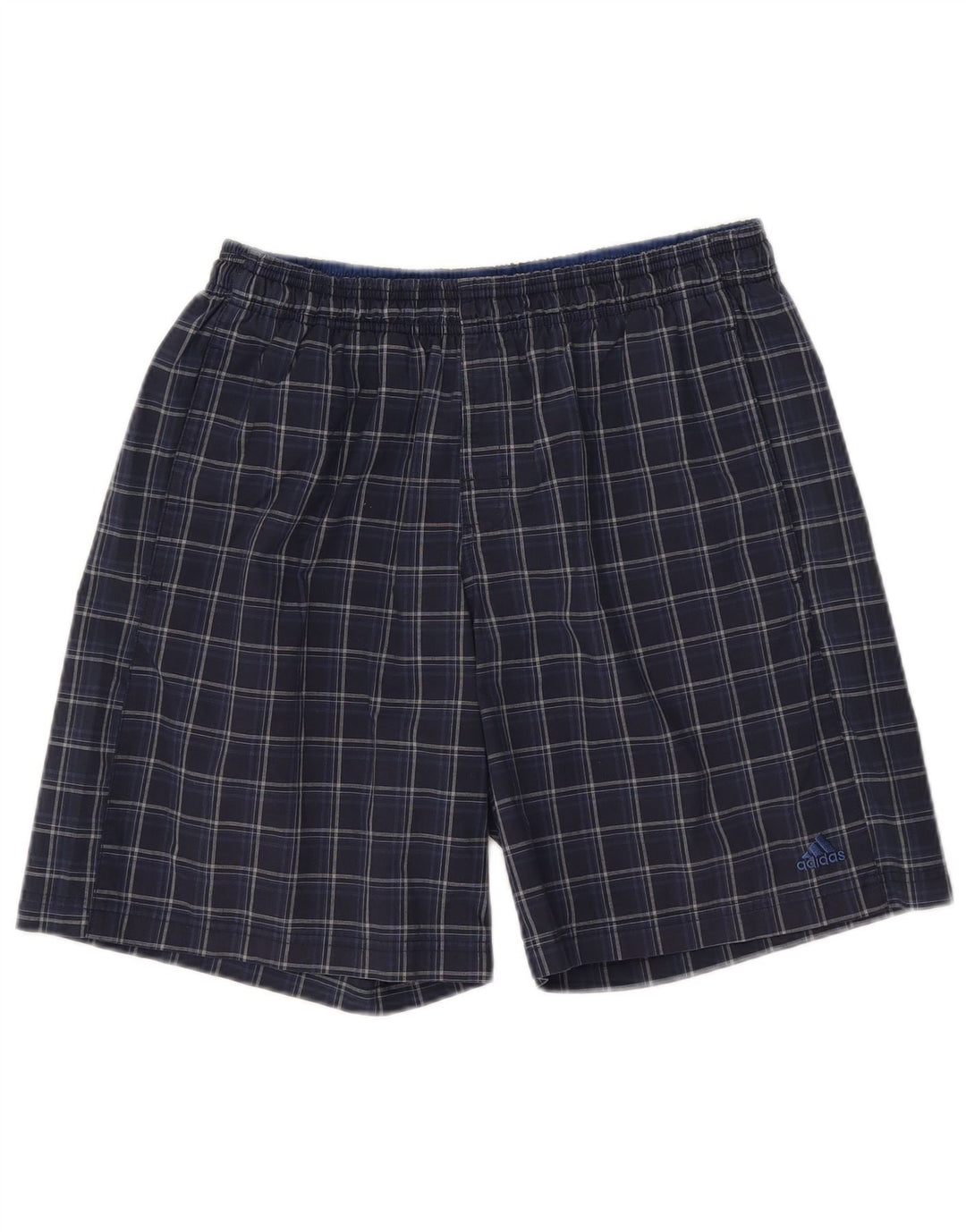 Pantaloncini da bagno Adidas da uomo grandi in poliestere a quadri blu