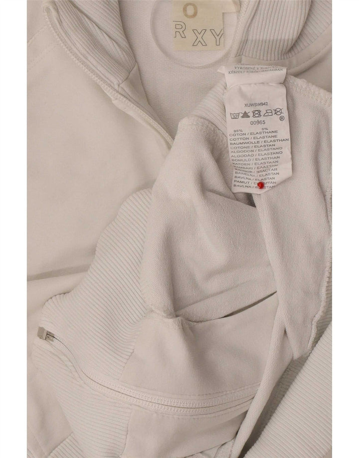 Giacca da ginnastica grafica da donna Roxy UK 8 piccola in cotone bianco
