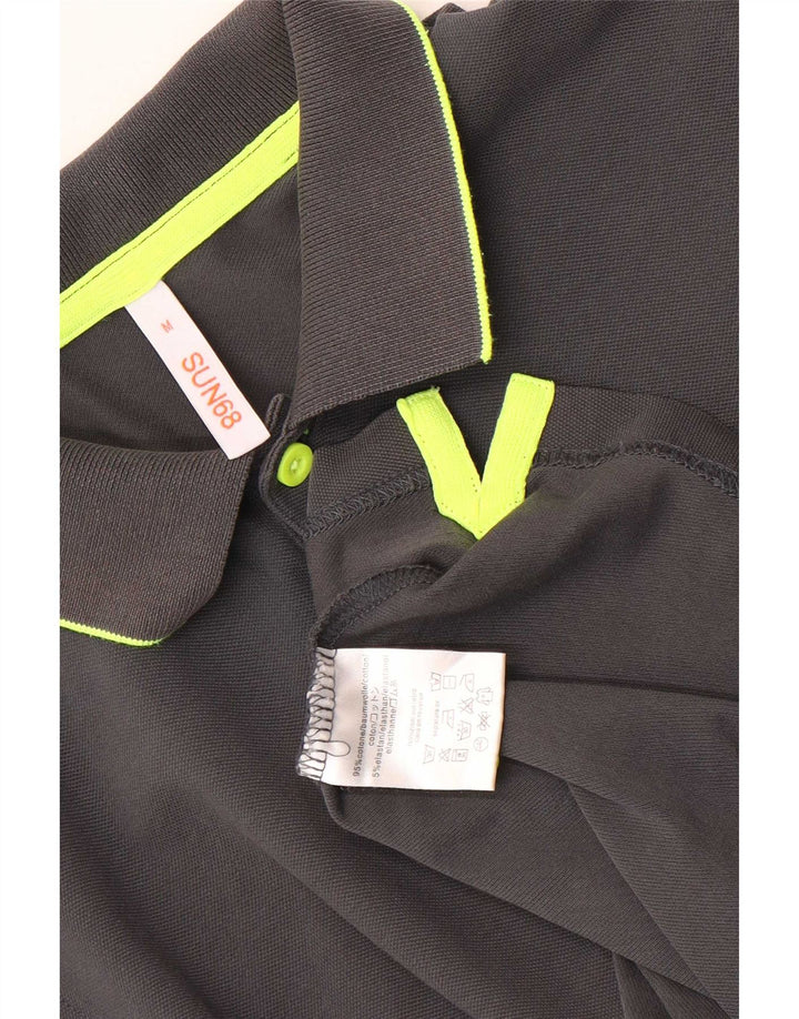 Polo da uomo Sun68 in cotone grigio medio