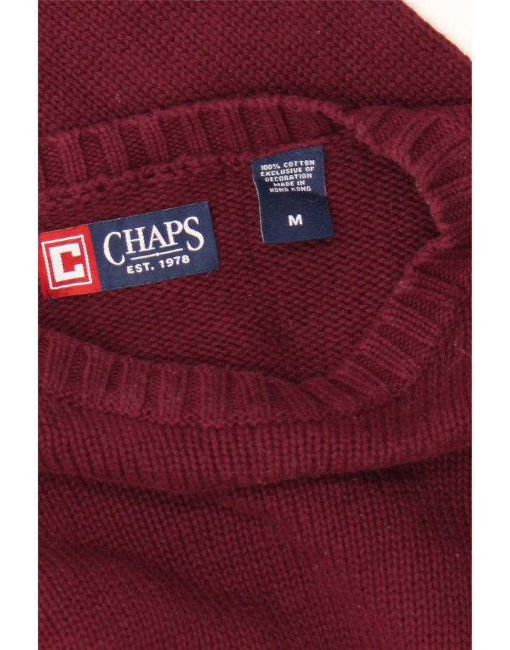Maglione maglione girocollo da uomo vestibilità regolare in cotone bordeaux medio