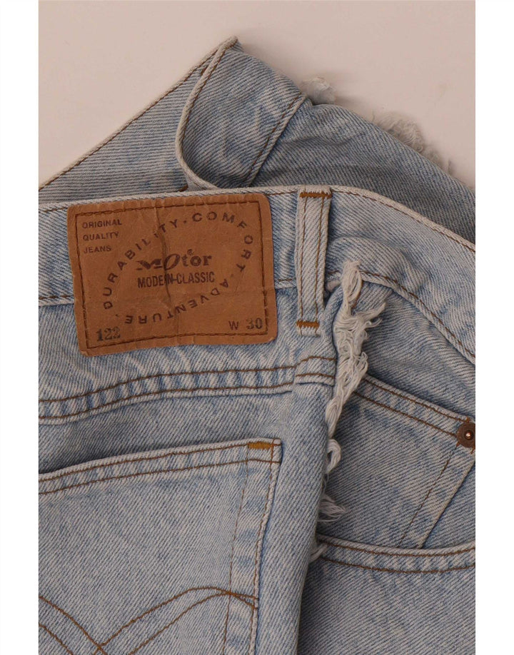 Pantaloncini di jeans vintage da donna W30 blu medio