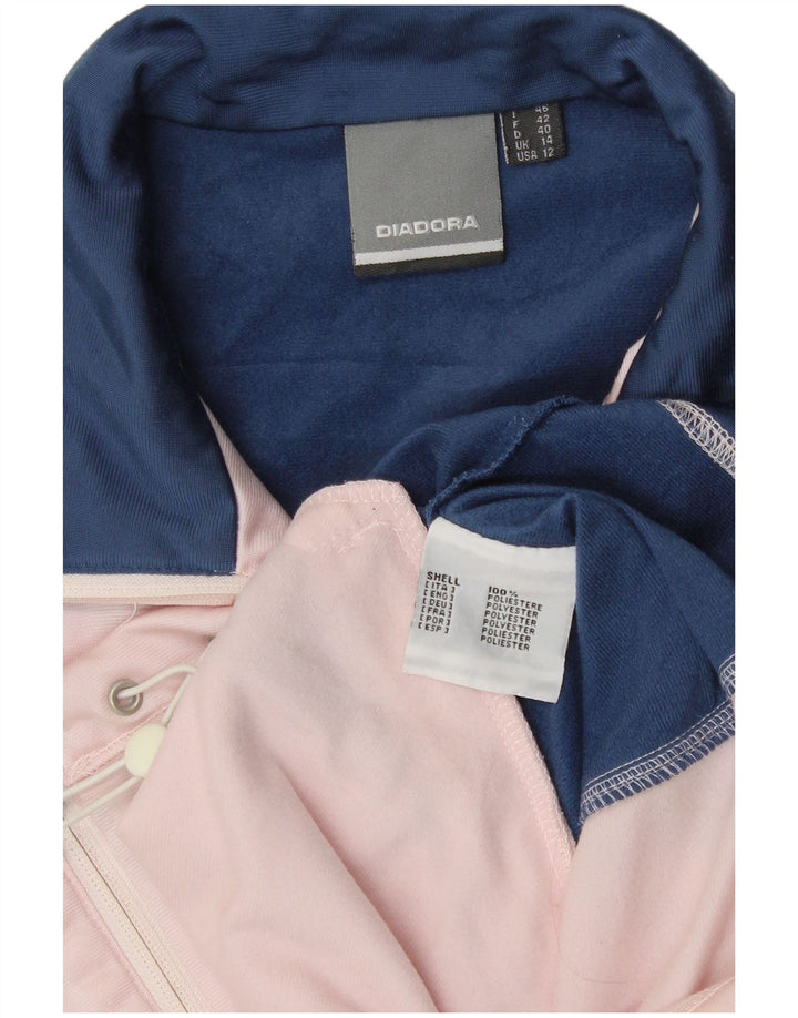 Giacca da tuta da donna Diadora UK 14 Large Blu Colourblock Poliestere