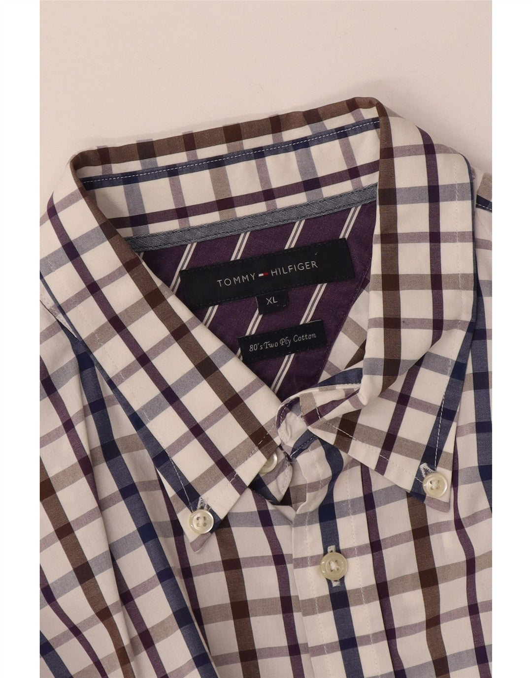 Camicia da uomo Tommy Hilfiger XL in cotone a quadri multicolore