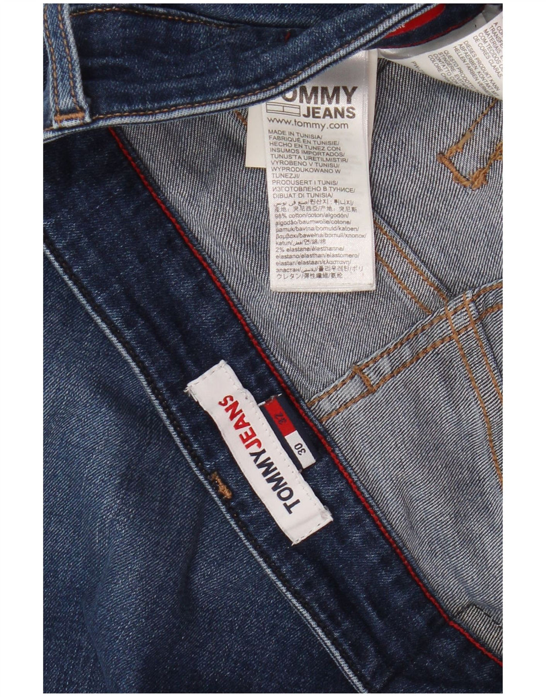 Jeans slim da uomo Tommy Hilfiger W30 L29 cotone blu