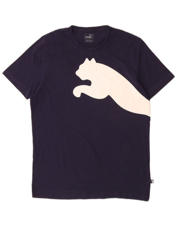 T-shirt grafica da uomo Puma Top Large Blu Navy