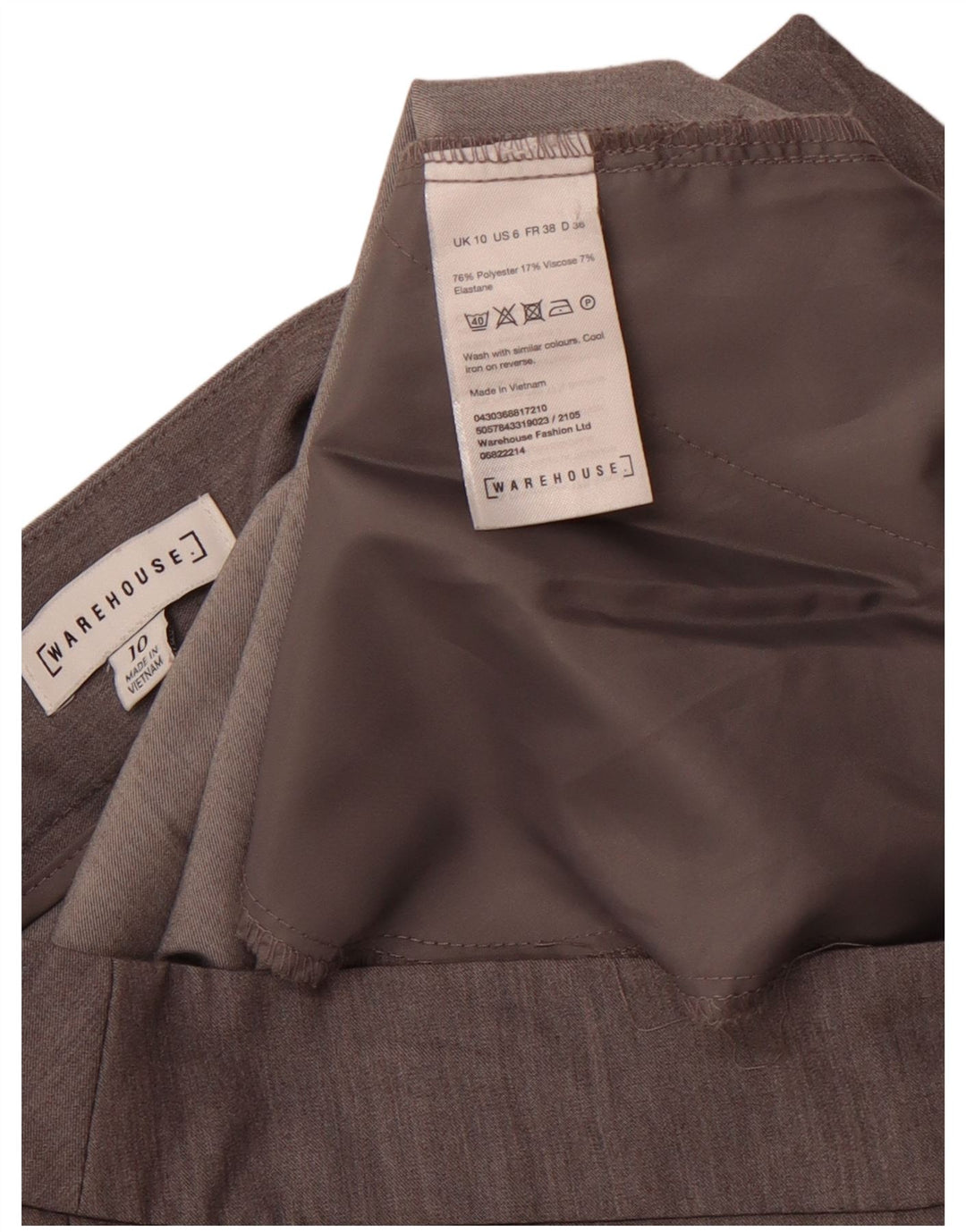 MAGAZZINO Pantaloni da abito slim a vita alta da donna UK 10 Small W30 Grigio