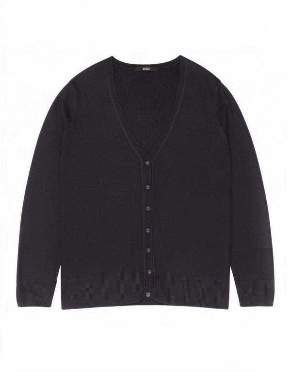 Maglione cardigan da donna Marks & Spencer UK 14 grande acrilico blu navy