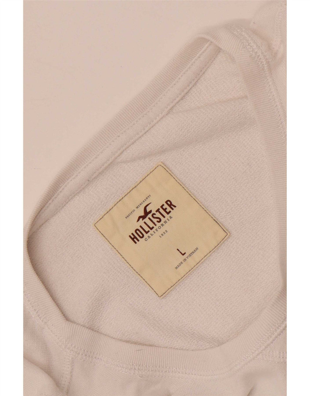 Felpa grafica Hollister da donna, maglione, UK 16, grande, bianco