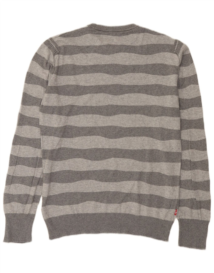 Maglione maglione girocollo da uomo Levi's in cotone a righe grigio medio