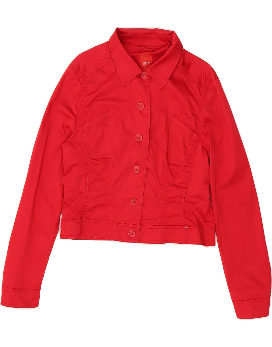 ESPRIT Womens Crop Utility Jacket UK 20 2XL Red Cotton Vintage Esprit and Second-Hand Esprit from Messina Hembry 