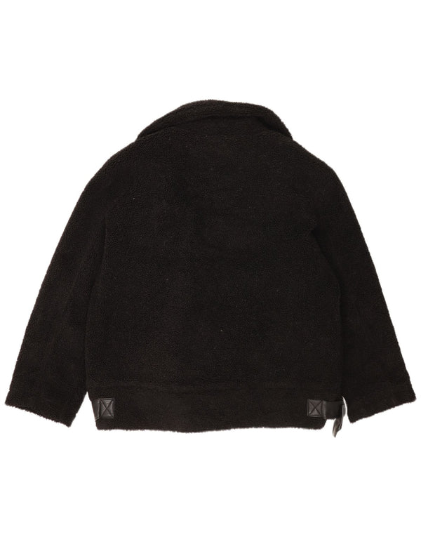 Giacca in pile oversize da donna Topshop UK 14 poliestere nero medio