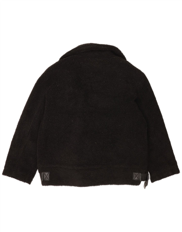 Giacca in pile oversize da donna Topshop UK 14 poliestere nero medio