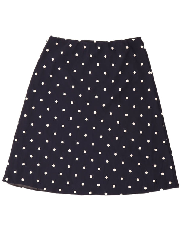 Gonna a trapezio da donna Marks & Spencer UK 18 XL W38 blu navy a pois