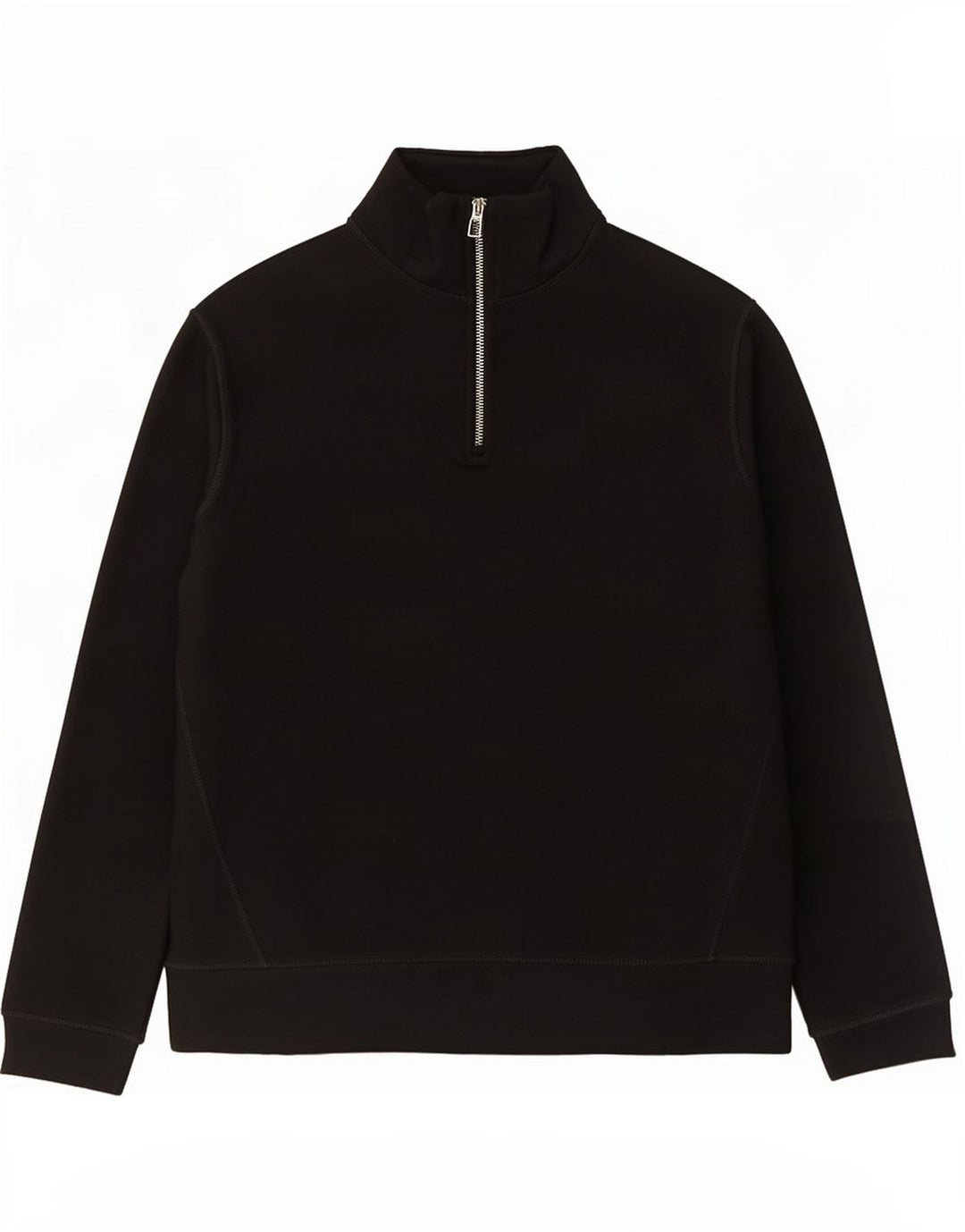 Felpa Zara da uomo con collo con zip, maglione medio nero