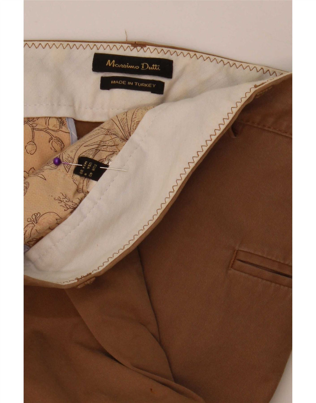 Pantaloni chino slim da donna Massimo Dutti EU 40 medio W30 L30 Beige