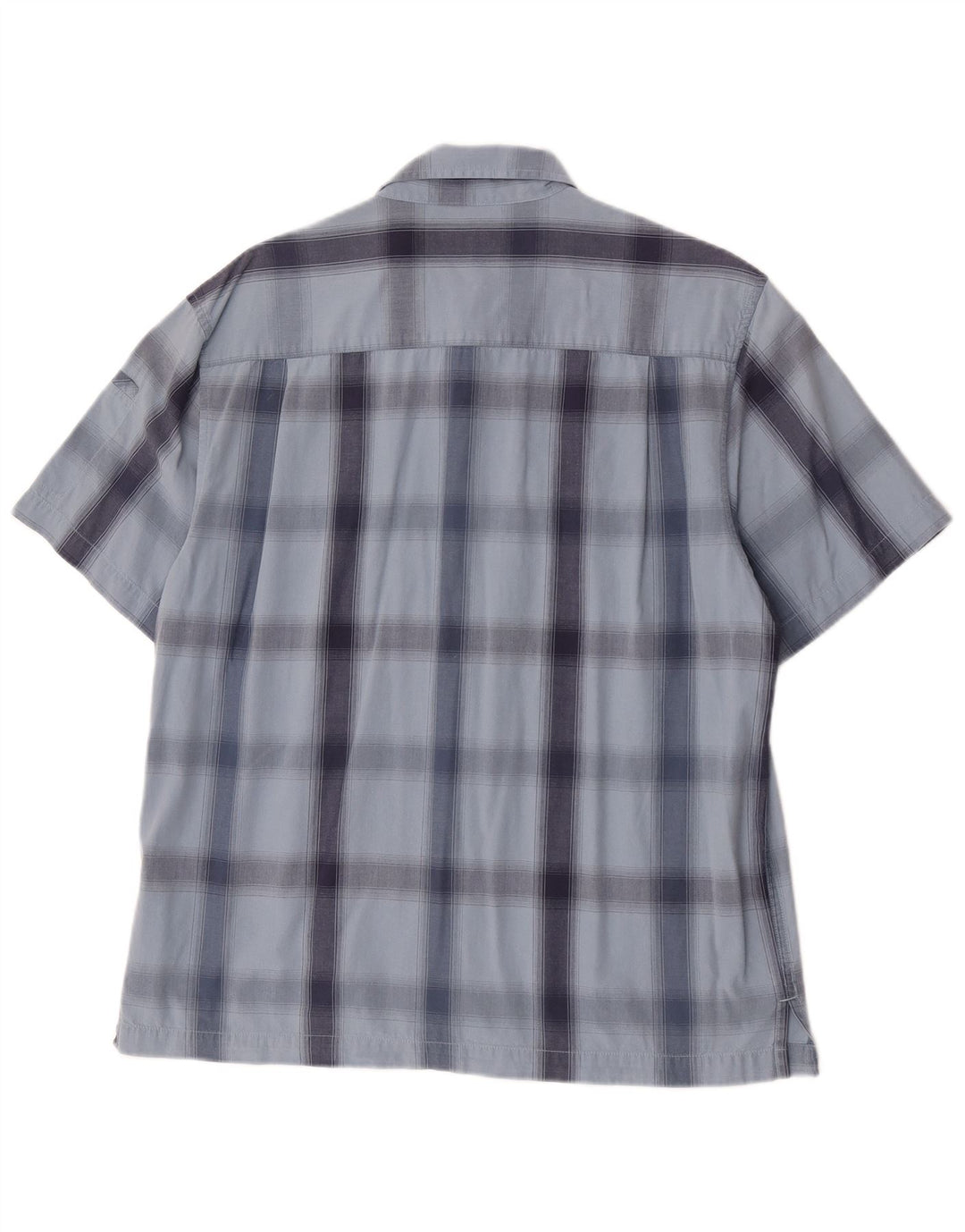 Camicia a maniche corte da uomo Wrangler in cotone a quadri blu grandi