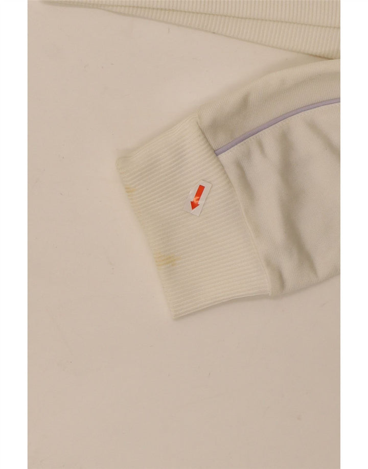 Giacca da tuta da donna ADIDAS UK 16 Large in poliestere bianco sporco