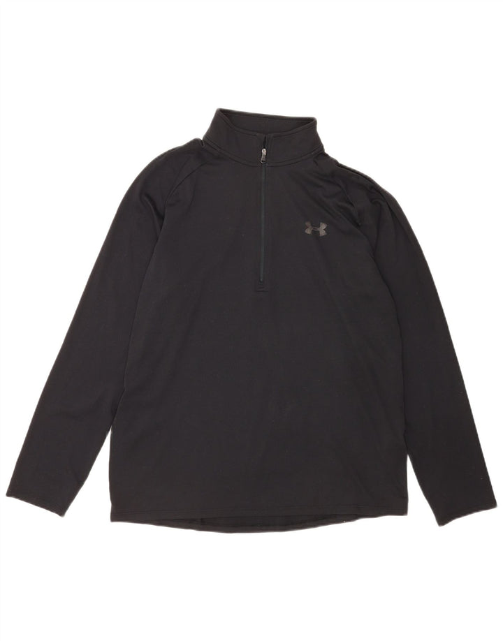 Maglietta Under Armour da uomo Heat Gear con zip e collo pullover, media, nera