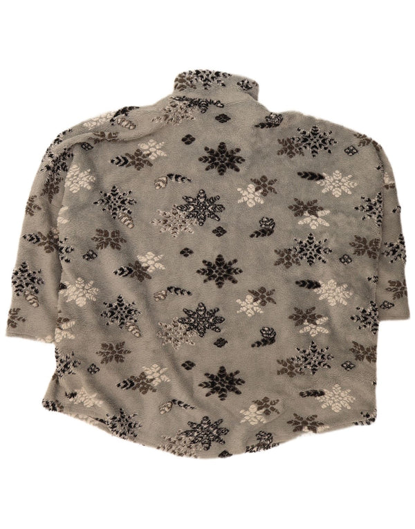 Giacca in pile da donna con maniche a 3/4 Ann Christine UK 14 Grigio medio floreale