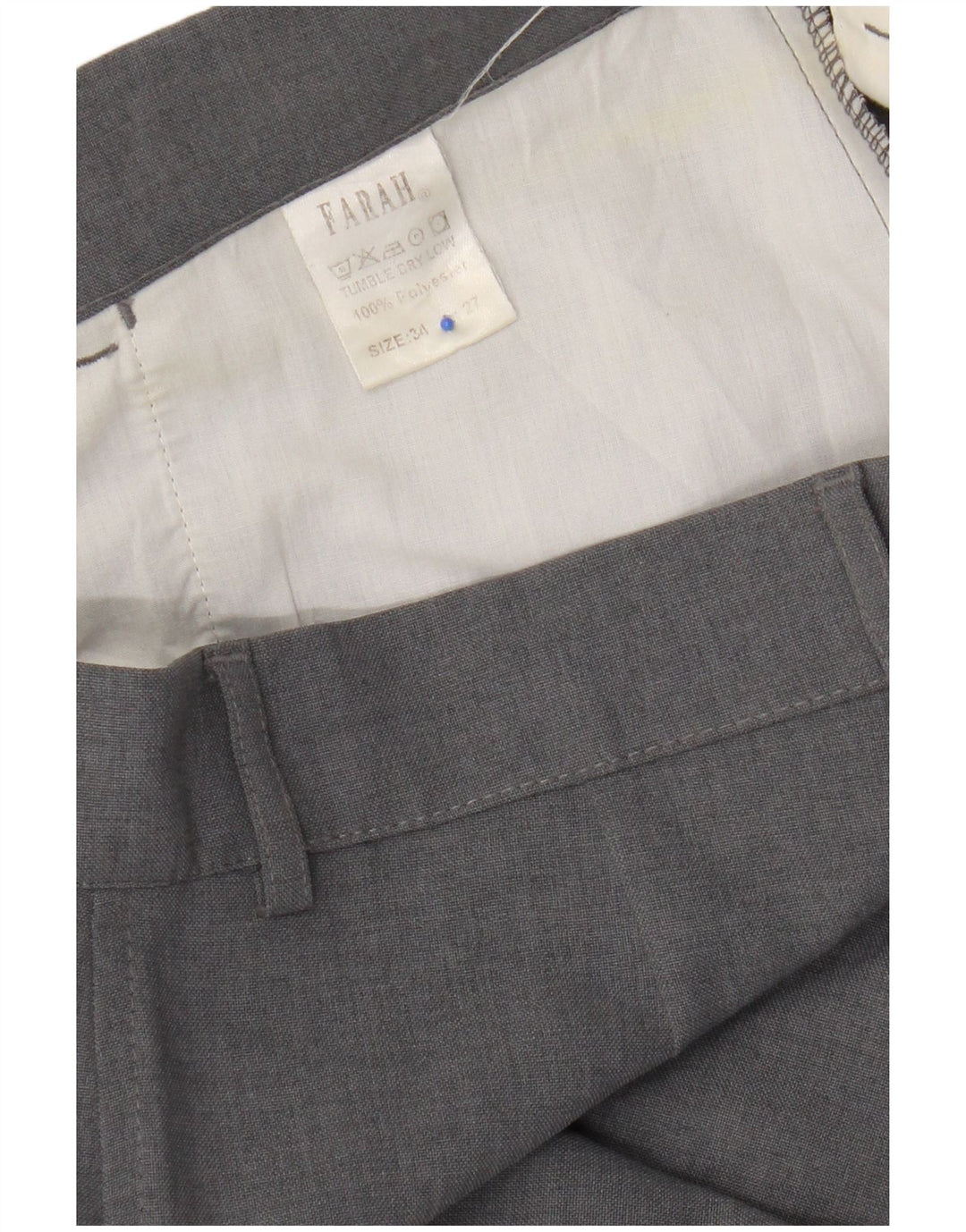 Pantaloni casual dritti da uomo Farah W34 L27 poliestere grigio
