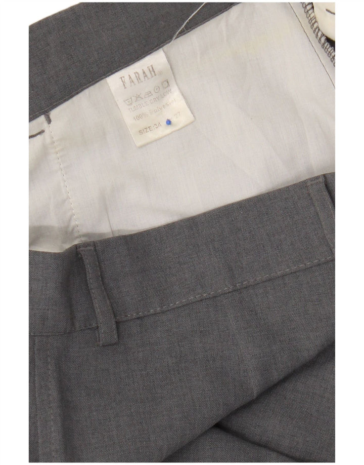 Pantaloni casual dritti da uomo Farah W34 L27 poliestere grigio
