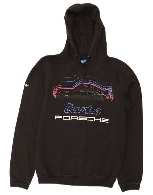 Felpa con cappuccio grafica da uomo Adidas XS in cotone nero