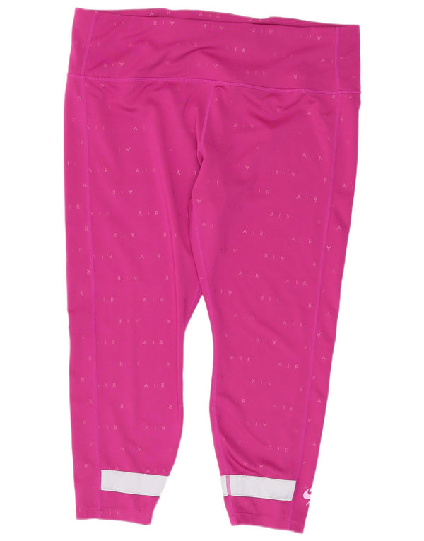Leggings Capri grafici da donna Dri Fit Nike UK 20 2XL color block rosa