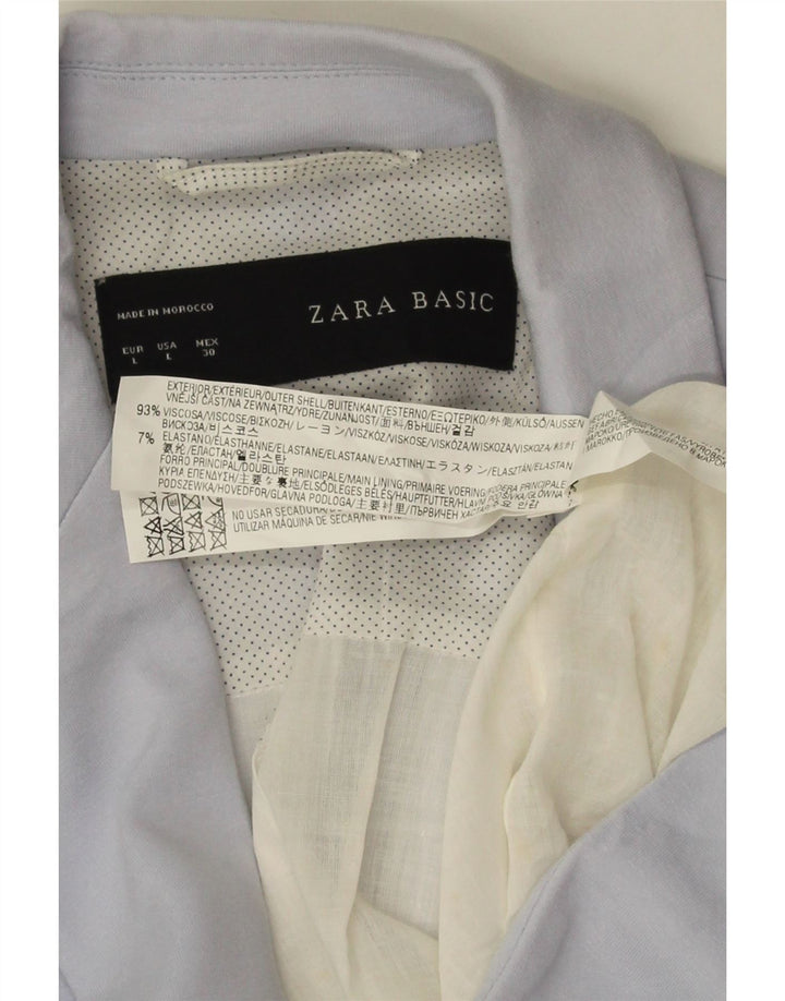 Giacca blazer a 1 bottone da donna Zara UK 14 grande viscosa blu