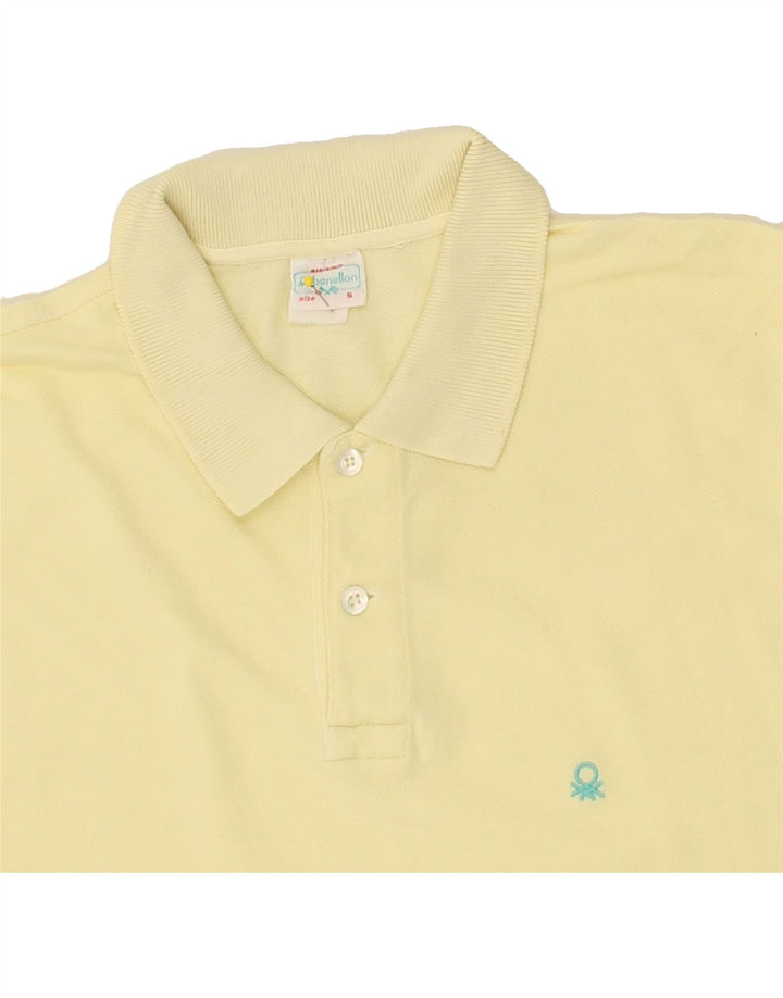 BENETTON Mens Polo Shirt Small Yellow Cotton | Vintage Benetton | Thrift | Second-Hand Benetton | Used Clothing | Messina Hembry 