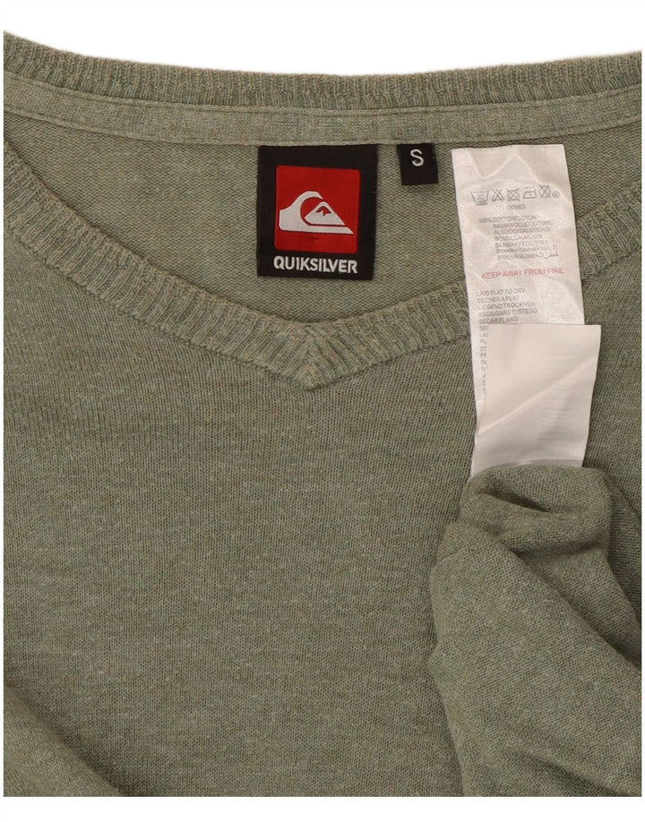 Maglione da uomo con scollo a V Quiksilver piccolo in cotone verde