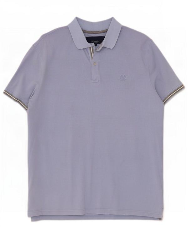 Polo da uomo vestibilità casual Massimo Dutti XL in cotone blu