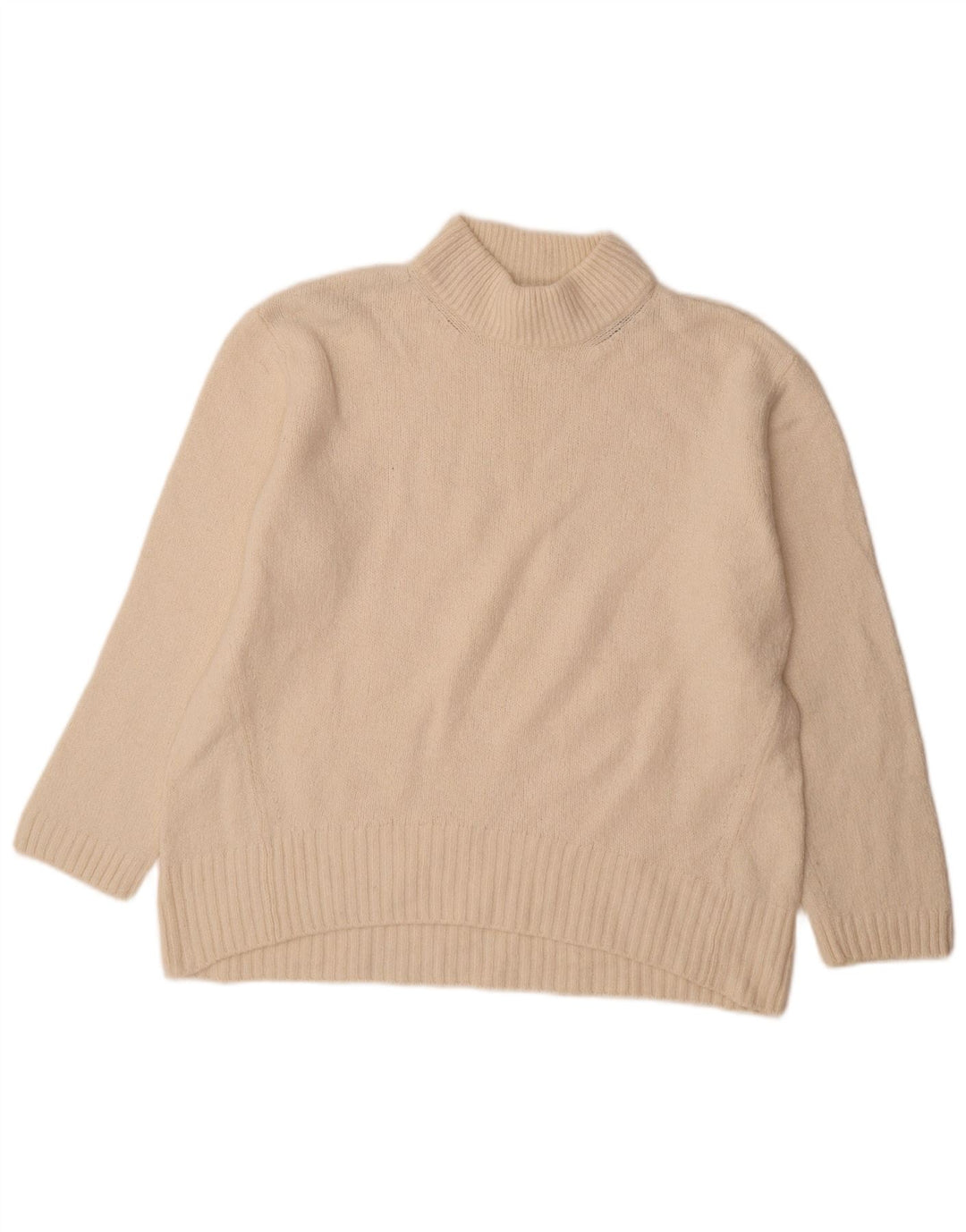 Maglione maglione da donna con collo alto Massimo Dutti UK 16 grande bianco sporco