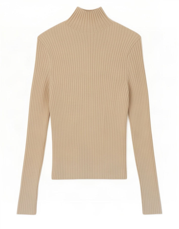 Top Blusa Donna Zara UK 12 Viscosa Beige Medio