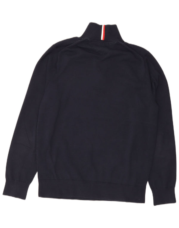 Maglione maglione con zip da uomo Tommy Hilfiger in cotone blu navy medio