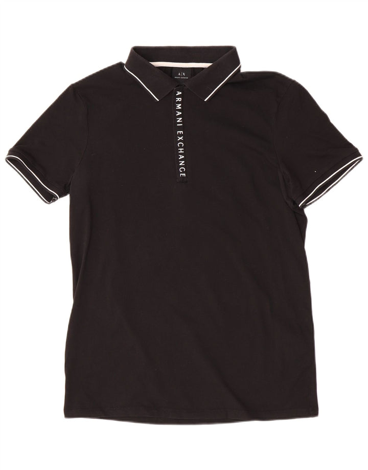 Polo da uomo Armani Exchange in cotone nero medio