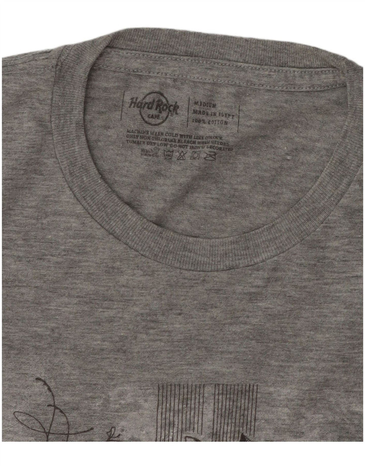 HARD ROCK CAFE Mens Hurghada Graphic T-Shirt Top Medium Grey Cotton