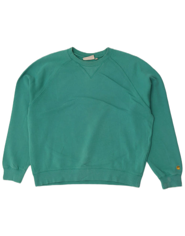 Felpa oversize da donna Carhartt UK 10 piccola in cotone verde