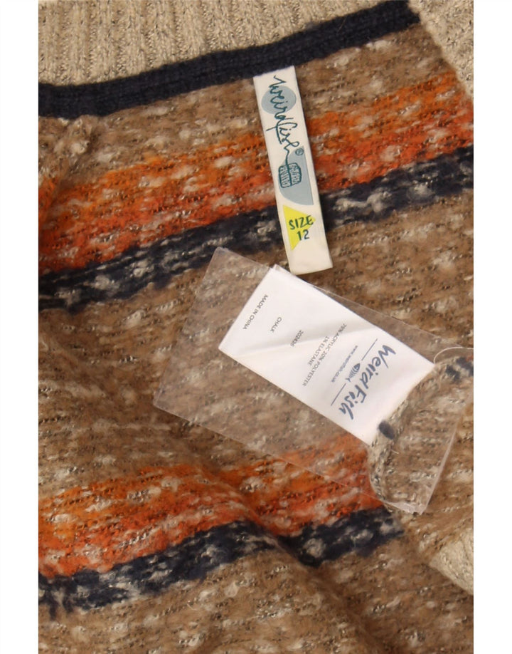Maglione cardigan lungo da donna Weird Fish UK 12 Beige medio geometrico