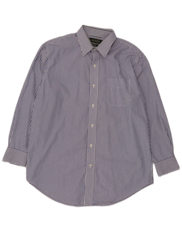Ralph Lauren Mens Classic Fit Shirt Size 161/2  Large Blue Pinstripe Cotton