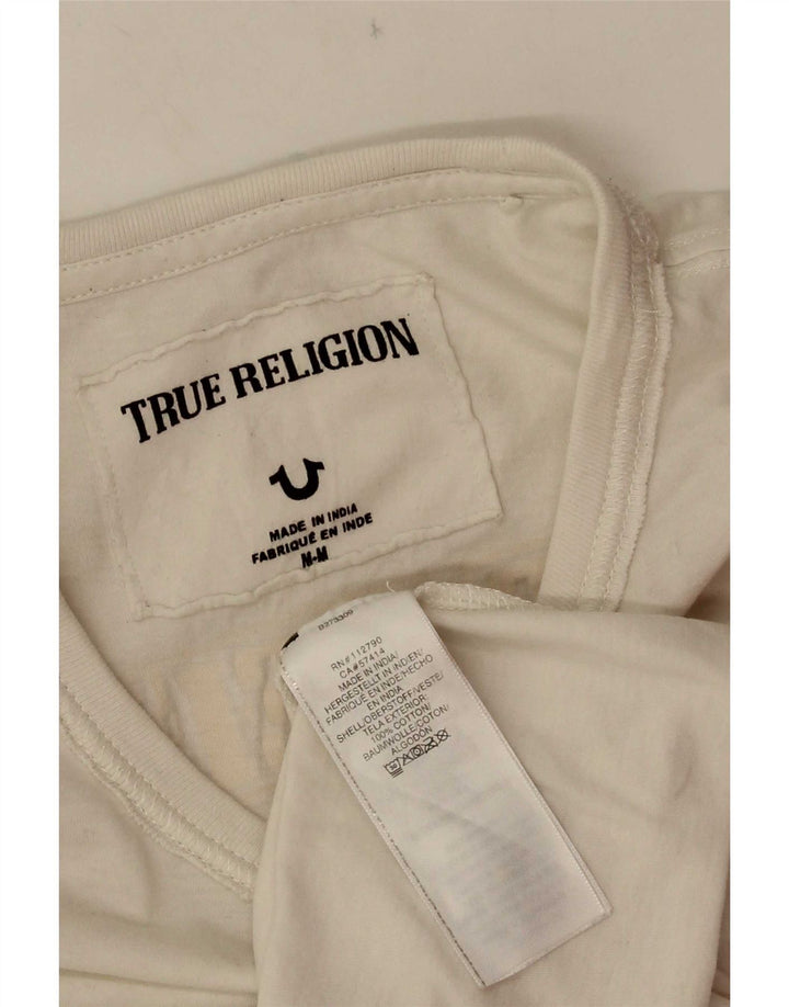 T-shirt grafica da uomo True Religion Top in cotone bianco medio