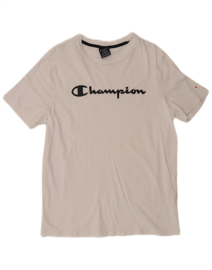 T-shirt grafica da uomo Champion Top grande in cotone bianco