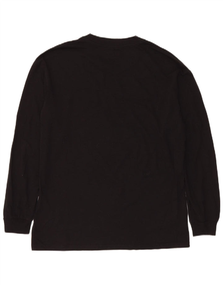 JACK & JONES Top da uomo a maniche lunghe piccolo in cotone nero