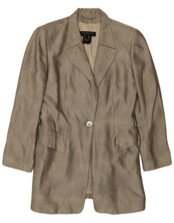 Giacca blazer a 1 bottone lungo ESCADA Elements da donna EU 36 Small Gold