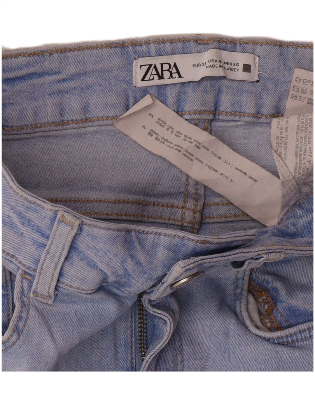 Jeans skinny da donna Zara EU 36 XS W26 L27 cotone blu moderno