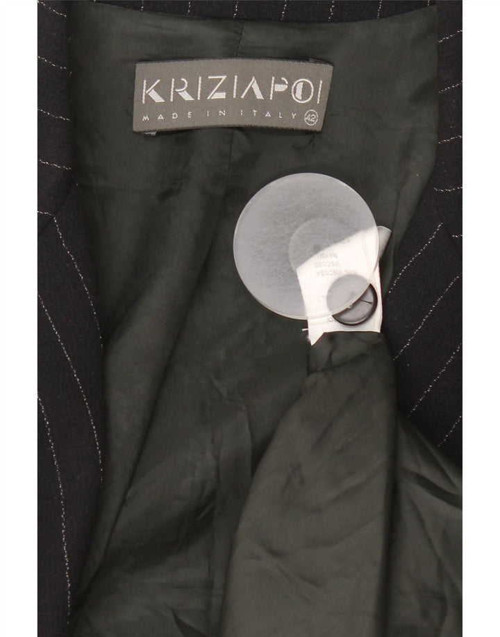 Cappotto Donna Krizia IT 42 Medio Nero Gessato Viscosa