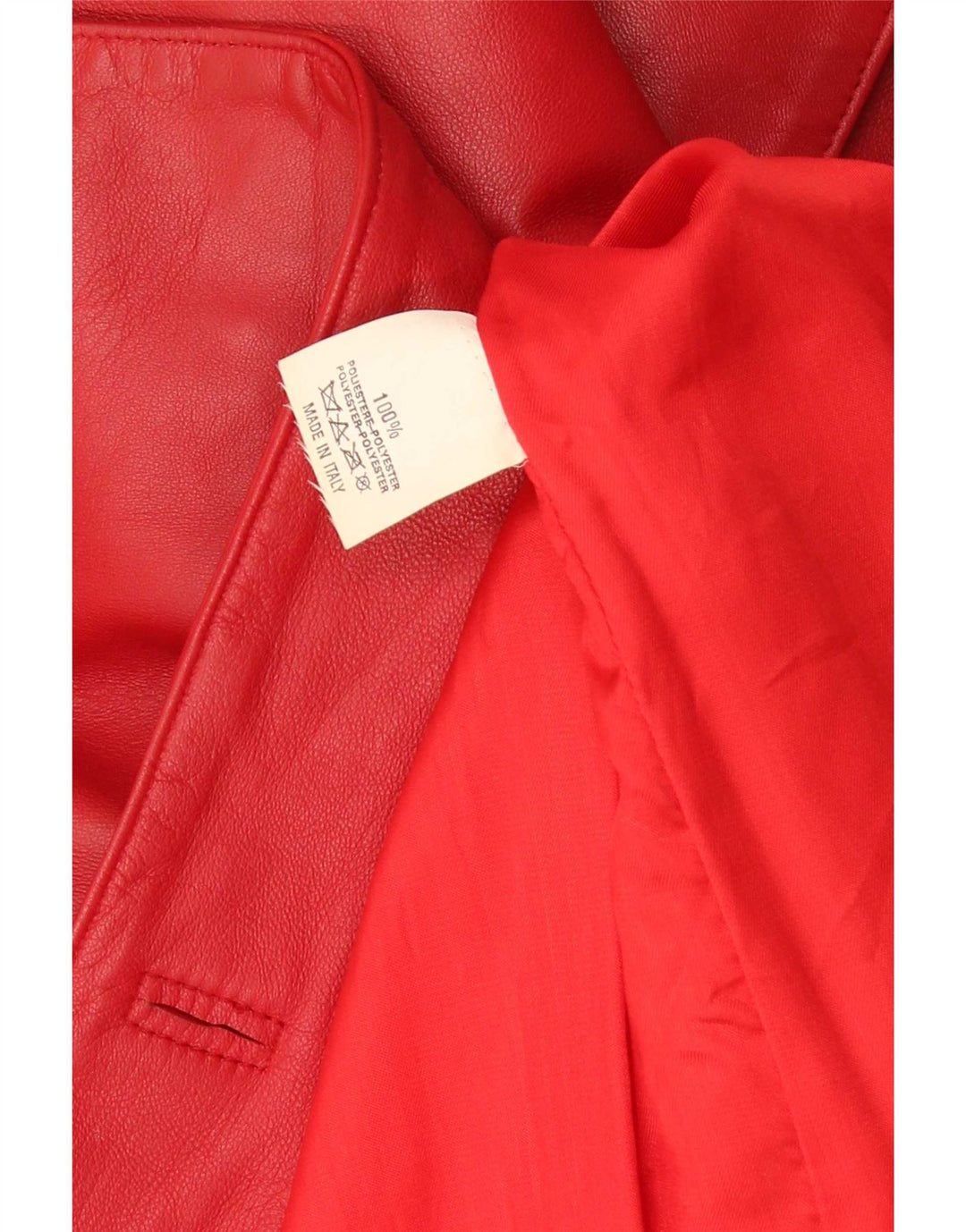 Soprabito vintage da donna in ecopelle IT 44 medio rosso poliestere