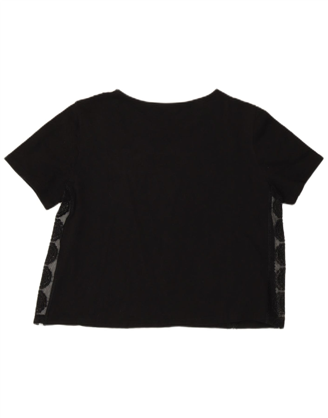 Top corto da donna Zara UK 12 medio nero geometrico