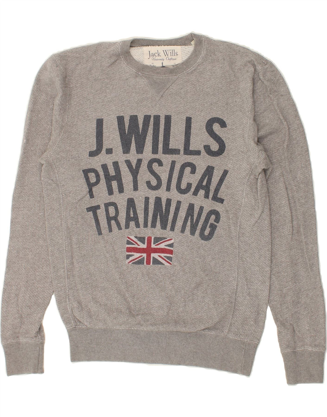 JACK WILLS Mens Graphic Sweatshirt Jumper XS Grey Cotton Vintage Jack Wills and Second-Hand Jack Wills from Messina Hembry 